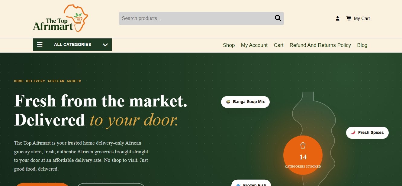 The Top Afrimart website designed by Gateway Computers