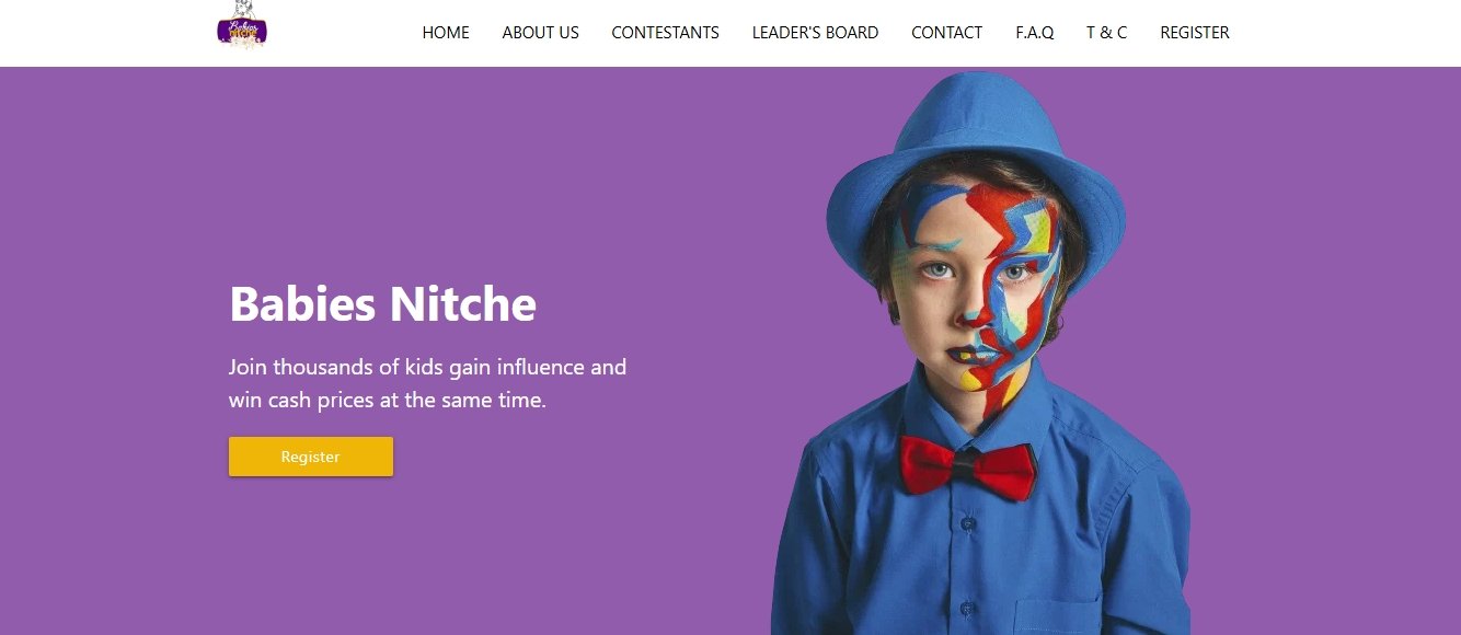 Babies Nitch website designed by Gateway Computers